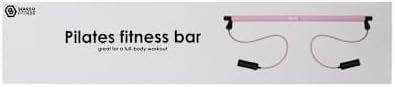 Pilates Fitness Bar, Full Body Workout Exercise Equipment with Resistance Bands, Pink