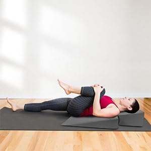 Pilates Wedge, Large Upholstered Wedge for Pilates Refromer, Build Strength and Stability, Pilates Equipment for Home and Studio Use,Black