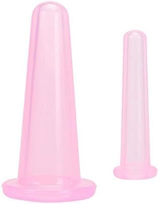 4 Pcs Face Cupping Set, Facial Cupping Set for Face and Eye Massage, Silicone Massage Vacuum Anti Aging Beauty Tool Facial Eye Care (2 Small + 2 Large) (Pink)