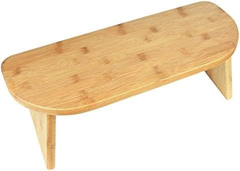 Meditation Bench with Carry Bag, Bamboo Finish, Low Seat, Alternative to Kneeling Meditation Cushion for Yoga, Prayer and Meditation