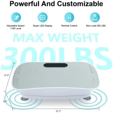 Vibration Platform Exercise Machine, 10 Frequency Settings, Body Shaping Massage, Blue