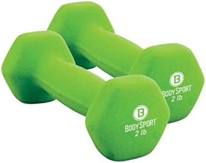 Body Sport Neoprene Dumbbell Weight - Latex-Free, Strength Training Equipment for Home Fitness & Gym Workouts