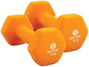 Body Sport Neoprene Dumbbell Weight - Latex-Free, Strength Training Equipment for Home Fitness & Gym Workouts