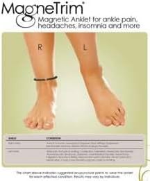 Cats Eye Light Green and White Magnetic Hematite Stretch Wellness Anklet (Size Medium - 9.5")