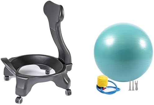 Yoga Ball Chair,Inflatable Balance Exercise Seat,Ergonomics Physiotherapy Workouts Chair,for Core Strength (Green)