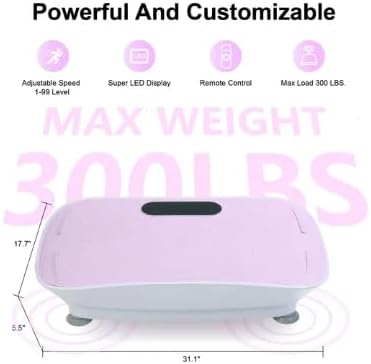Vibration Platform Massage Machine, 10 Frequency Settings, Body Shaping Exercise Equipment, Pink