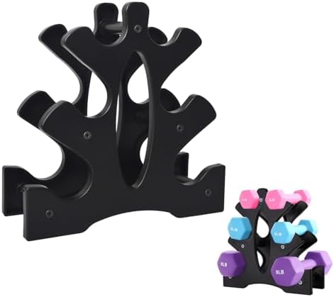 Weight Rack for Dumbbells 3 Tier, Plastic Dumbell Rack, Compact Weight Holders for Free Weights, Space Saver, Small Weight Storage Racks for Home Gym Organization, Max Load 22 lb (Without Dumbbells)