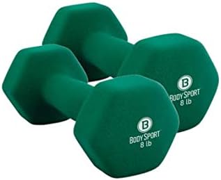 Body Sport Neoprene Dumbbell Weight - Latex-Free, Strength Training Equipment for Home Fitness & Gym Workouts