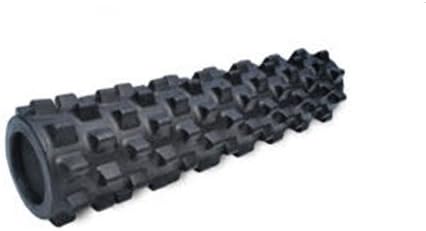 RumbleRoller - Extra Firm Textured Muscle Foam Roller Manipulates Soft Tissue Like A Massage Therapist (Black, Mid Size)