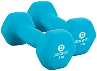 Body Sport Neoprene Dumbbell Weight - Latex-Free, Strength Training Equipment for Home Fitness & Gym Workouts