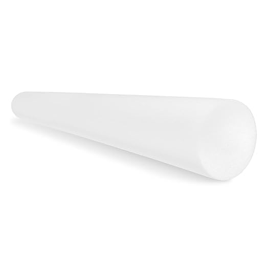 CanDo White PE Foam Rollers for Exercise, Finess, Muscle Restoration, Massage Therapy, Sport Recovery and Physical Therapy for Home, Clinics, Professional Therapy Round 6" x 48"