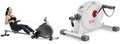 Sunny Health & Fitness Magnetic Rowing Machine with Exclusive SunnyFit App + Sunny Health & Fitness (White) Under Desk Smart Mini Pedal Exerciser