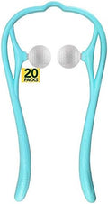 Mount Plus M1212 Shiatsu Neck Massager for Neck and Shoulder with Deep Tissue Trigger Point Manual Self Muscle Massage for Muscle Pain Relief (Simulates Massage Therapist Hands) (20 Pack Blue)