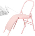 Yoga Training Chair w/Lumbar Support,Foldable Design for Balance Handstand and Core Strength Workouts (Pink PU)