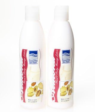 Dead Sea Spa Care Hand and Body Massage Lotion (2 pack) 8 oz each bottle (Almond Scent)