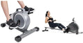 Sunny Health & Fitness Magnetic Rowing Machine with Exclusive SunnyFit App + Sunny Health & Fitness Under Desk Mini Exercise Cycle Bike