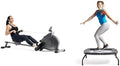 Sunny Health & Fitness Magnetic Rowing Machine with Exclusive SunnyFit App + Sunny Health & Fitness Indoor & Outdoor Exercise Trampoline (40”) - SF-S021048
