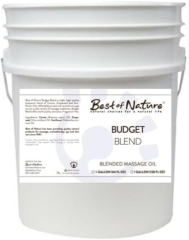 Best of Nature Budget Blend Massage & Body Oil - Affordable, Lightweight Moisturizer for Therapists & Spas, 5 Gallon Bulk Size