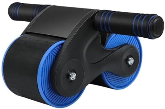 Automatic Rebound Abdominal Wheel Anti-Slip AB Roller Wheel with Kneel Pad Phone Holder Home Gym Abdominal Exerciser for Men & Women Blue
