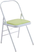 Yoga Chair,Easy to Carry and Store,Soft Sponge Cushion,Foldable Pilates Chair,for Indoor and Outdoor Yoga Studios(Green)