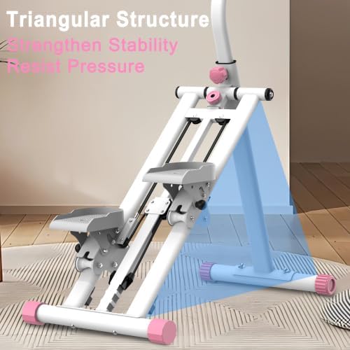 Home Foldable Stair Stepper Machine - Vertical Climber for Full Body Workout, 265 lbs Capacity w/LCD Display & Adjustable Handlebar, Compact Home Gym Equipment for Legs, Abs, Cardio