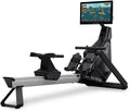 Aviron Strong Series Rower: 22" HD Touchscreen, Dual Air & Magnetic Resistance up to 100 lbs. Game-Based Workouts, Streaming, Compact Design, Black