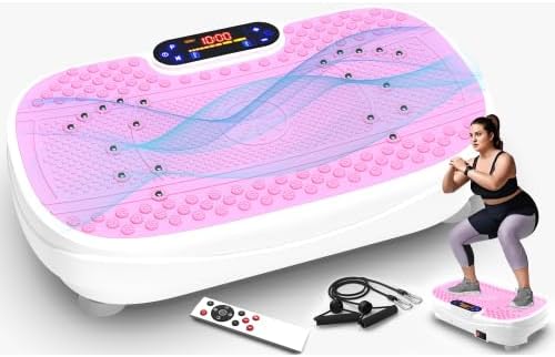 New Vibration Plate Exercise Machine -130 Level Full Body Workout Vibrating Plate for Lymphatic Drainage Weight Loss, 450 Lbs Capacity,Shake Fitness Platform with Resistance Bands Bluetooth