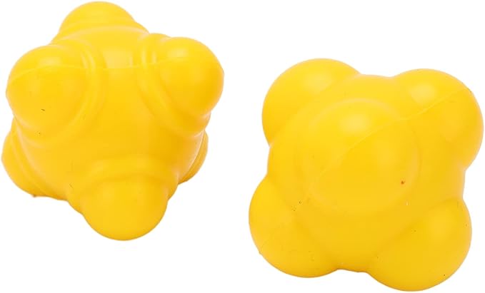 plplaaoo 2pcs Reaction Ball, Reactivity Ball,Field Training Ball, Agility Trainer for Baseball,Irregular Ball Agility Trainer Hand Eye Coordination Training Ball Rubber Reflex Ball