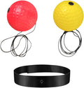 Boxing Reflex Ball, with Headgear and Reflective Elastic line, for strengthening The Body and Exercising Reaction Ability, Suitable for Teenagers - Black/red/Yellow