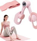 Thigh Trainer, 360°Adjustable Pelvic Floor Exercise Device with Auto-Counter Display, Inner Thigh Exerciser with 25-35 LB Resistance Band for Women, Home Fitness Equipment for Arm, Hip, Leg