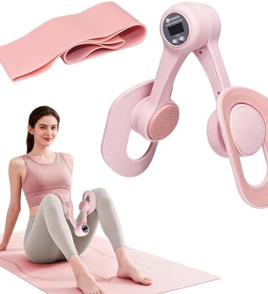 Thigh Trainer, 360°Adjustable Pelvic Floor Exercise Device with Auto-Counter Display, Inner Thigh Exerciser with 25-35 LB Resistance Band for Women, Home Fitness Equipment for Arm, Hip, Leg