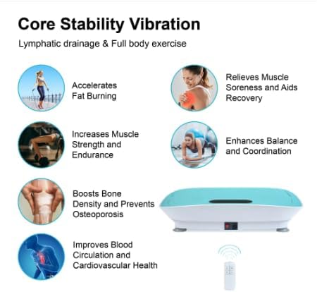 Vibration Platform Exercise Machine, 10 Frequency Settings, Body Shaping Massage, Blue