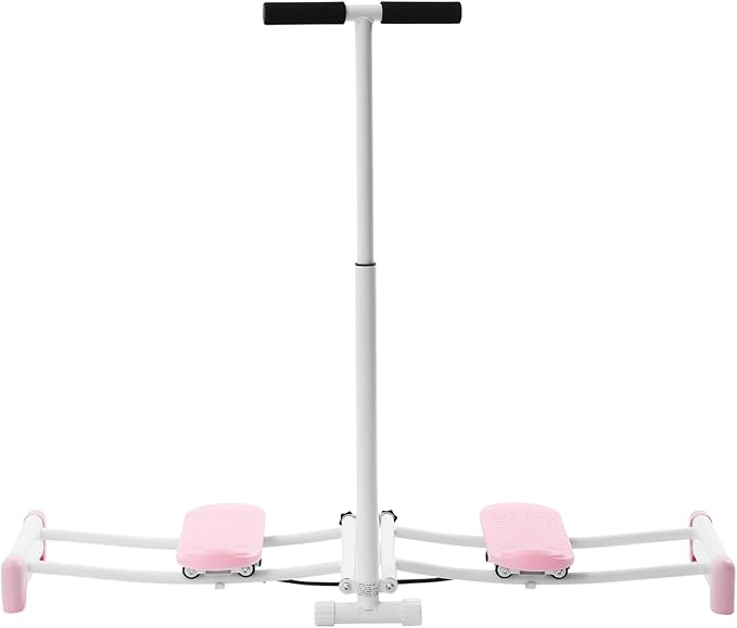 Pink Ski Exercise Machine, 32.68-38.59in Adjustable, 220.46lb Capacity, Pelvic and Thigh Trainer for Home Workouts