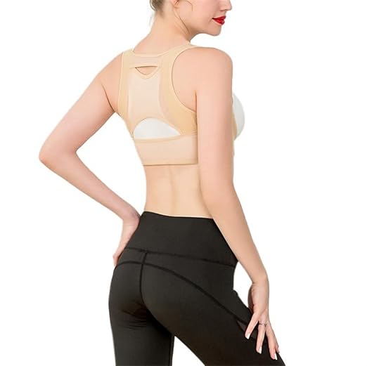 Adjustable Posture Corrector Shoulder Back Pain Reliever Spine Straightener Orthopedic Corset Brace Belt Straight Back Trainer Womens Hunchback Correction Belt (Color : Skin, Size : Large)