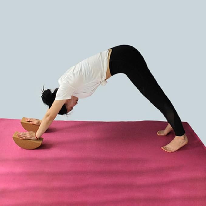 VOSAREA Cork Yoga Block - High Density Natural Support for Pilates, Hot Yoga & Meditation - Non Slip Pilates Bricks for Balance, Stretching & Strength - Durable Fitness Prop for Beginners & Pros
