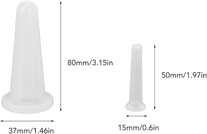 4 Pcs Face Cupping Set, Facial Cupping Set for Face and Eye Massage, Silicone Massage Vacuum Anti Aging Beauty Tool Facial Eye Care (2 Small + 2 Large) (Clear)