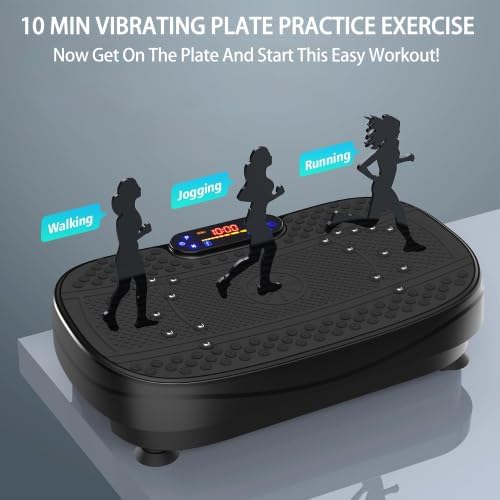 New Vibration Plate Exercise Machine -130 Level Full Body Workout Vibrating Plate for Lymphatic Drainage Weight Loss, 450 Lbs Capacity,Shake Fitness Platform with Resistance Bands Bluetooth