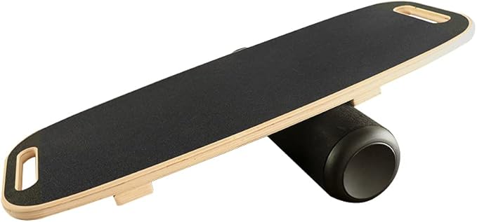 Balance Board, Stability Core Trainer, Training Board for Exercise, Fitness, Non-Slip Deck and Roller, with Adjustable Stoppers