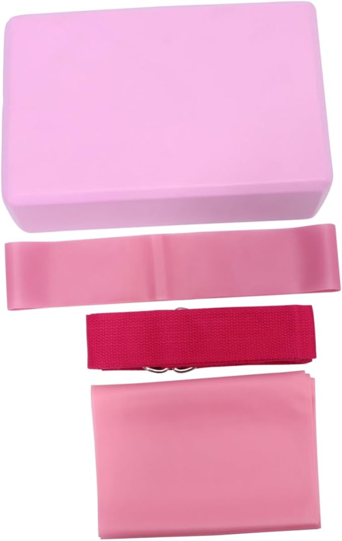 Yoga Tool Kit Yoga Block Latex Pull Towel Stretch Band Resistance Ring Carrying Strap for Home Exercise