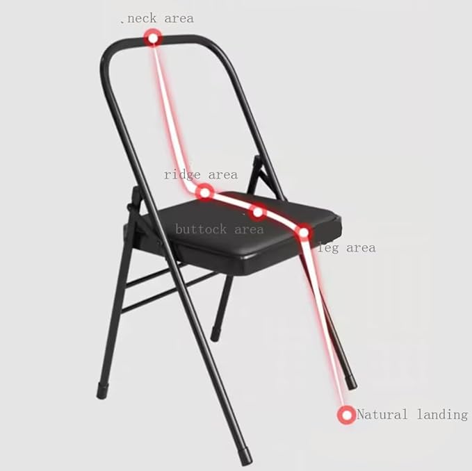 Pilates Yoga Chair,Premium Backless Metal Yoga Chair,Iyengar Auxiliary Chair Suitable for A Variety of Yoga Practices,Black