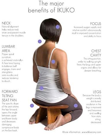 Meditation Bench IKUKO Basic, Preassembled Version, Solid Wood, Locally Handmade Eco Friendly Wooden Kneeling Ergonomic Seiza Seat, Prana Yoga