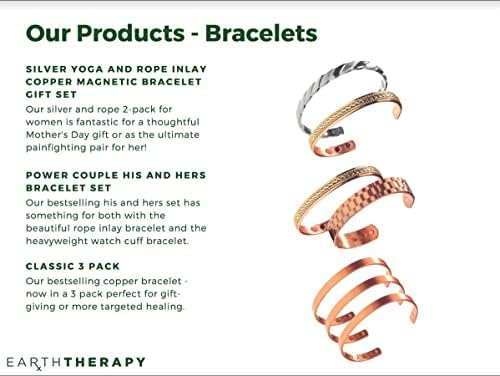 Earth Therapy Elegant Design Magnetic Field Copper Bracelets with Ultra Strength Magnets - Unisex - Adjustable