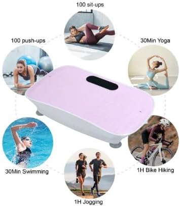 Vibration Platform Massage Machine, 10 Frequency Settings, Body Shaping Exercise Equipment, Pink