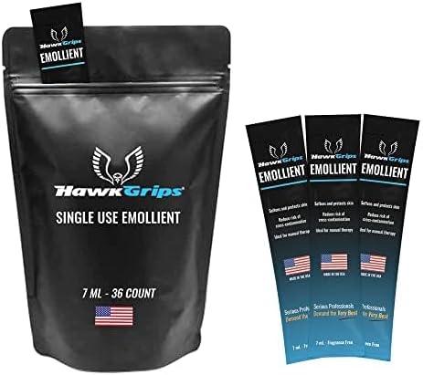 HawkGrips 7ml Massage Emollient Single Use Packet, Vanilla, Emollient for IASTM and Massage, Soft Tissue Mobilization for Massage Therapy, Shea Butter, Oil Based, Vegan, 36 Count Pack of 24