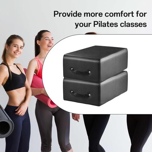 Premium Pilates Sitting Box - 24"x16"x9.5" Reformer Accessory, Durable PU & Wood, Portable Handle, Ideal for Home Gym, Studio Workouts, Enhance Pilates Practice
