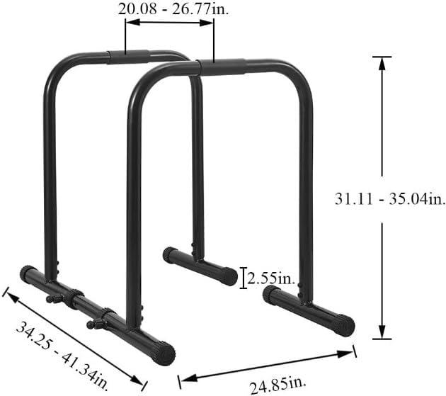 440lbs Adjustable Dip Bar Heavy Duty Steel Dip Station, Parallel Bars Dip Equipment for Calisthenics, Strength Training