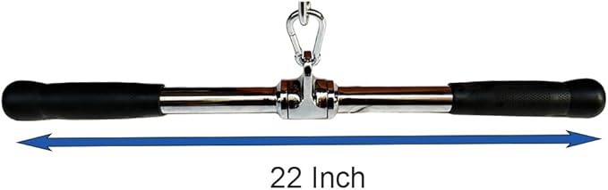 qibylift Barbell Multi-Exerciser Cable Attachment For Cable Machines, Lat Pull Down Bar Cable Machine Attachments, Tricep Press Down Bar, Revolving Straight Curl Pulldown Bar with Rotating & Rubber Handle Grips