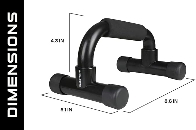 Skelcore Push Up Bars Strength Trainer - Push Up Handles for Floor Workouts with Ergonomic Non-Slip Comfort Foam Grip Handles for Home Fitness Training - Chest exerciser for Men and Women