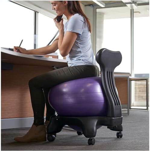 Heavy-Duty Yoga Ball Chair, Ideal for Core Muscle Strengthening, Exercise, and Physical Therapy; Suitable for Office and Home Fitness.