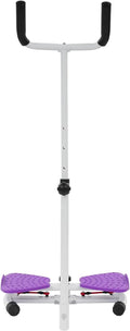 Waist Twister Board, Home-Gym Core Trainer with Handrail & Pull Cords, Noiseless 360° Ab-Twister Platform for Belly-Fat Burn, Strength & Balance Workouts, 330 Lbs Capacity